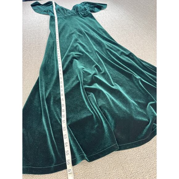 Jenny Yoo Collection Ellis Velvet Dress Open Back Formal Holiday Emerald Green 8 - Picture 7 of 8